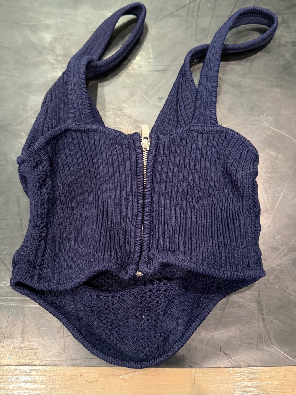 Garage Navy Knit Corset - Picture 2 of 3